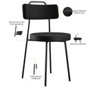 Ver imagem 5 de Kit 06 Cadeiras Decorativas Para Sala De Jantar Barcelona F01 Couríssimo Preto - Lyam Decor