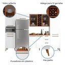 Ver imagem 3 de Armário De Cozinha Completa Vidro Reflecta Com Adega 9 Portas 4 Gavetas Favorita Branco / Nature