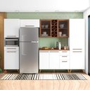 Ver imagem 1 de Armário De Cozinha Completa Vidro Reflecta Com Adega 9 Portas 4 Gavetas Favorita Branco / Nature