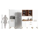Ver imagem 4 de Armário De Cozinha Completa Vidro Reflecta Com Adega 9 Portas 4 Gavetas Favorita Branco / Nature