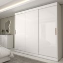 Ver imagem 1 de Guarda-roupa Casal Columbia 3 Portas 2 Gavetas 100% Mdf Branco - Panorama Móveis