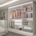 Ver imagem 2 de Guarda-roupa Casal Columbia 3 Portas 2 Gavetas 100% Mdf Branco - Panorama Móveis
