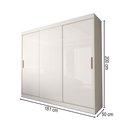 Ver imagem 4 de Guarda-roupa Casal Columbia 3 Portas 2 Gavetas 100% Mdf Branco - Panorama Móveis