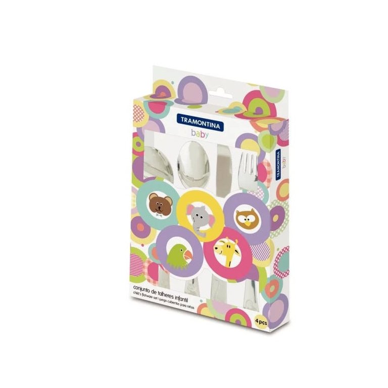 Jogo de Talheres Infantil ACO INOX 4 PC.