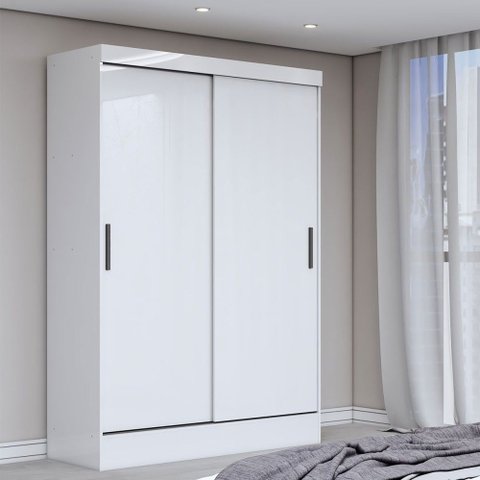 Guarda-roupa Solteiro Saturno 2 Portas 2 Gavetas Branco - Panorama Móveis