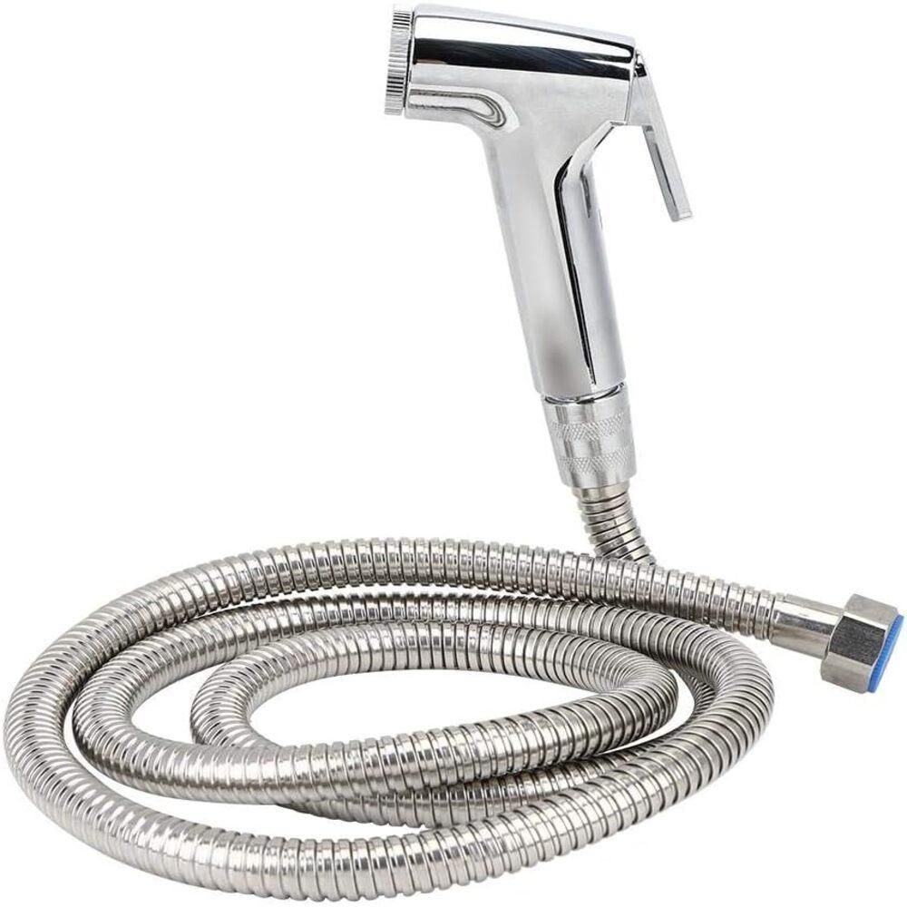 Ducha Higiênica Íntima Cromada Abs com Gatilho Completa para Banheiro com Mangueira Flexível de 1m L - 7