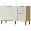 Ver imagem 2 de Balcão de Pia para Cozinha 3 Portas e 2 Gavetas 120cm (sem Cuba) - Glória Castanho/off White