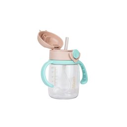 Copo de Transição com Canudo Colors Neutro – 220ml, Antivazamento - 1