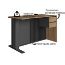 Ver imagem 2 de Mesa de Escritorio Escrivaninha 2 Gavetas 120cm Mel/Grafite - Faema Móveis