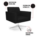 Ver imagem 6 de Kit 2 Poltronas Giratória Viena Gomada Linho Preto A79 Base Cromada - D’Rossi
