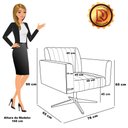Ver imagem 7 de Kit 2 Poltronas Giratória Viena Gomada Linho Preto A79 Base Cromada - D’Rossi
