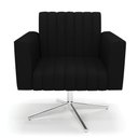 Ver imagem 3 de Kit 2 Poltronas Giratória Viena Gomada Linho Preto A79 Base Cromada - D’Rossi