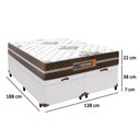 Ver imagem 4 de Cama Box Baú Casal Bipartido Sintético + Colchão Molas Ensacadas Texas Prime Colchões