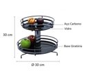 Ver imagem 2 de Fruteira Redonda Giratória de Mesa com Vidro Preto Schmitt