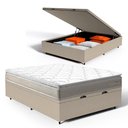 Ver imagem 1 de Cama Box Baú com Colchão de Espuma D45 Pillow Top Ortopédico Domo Casal 138cm