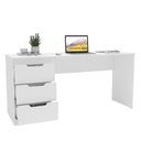 Ver imagem 3 de Mesa para Escritório Madri 3 Gavetas Branco - Politorno
