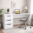 Ver imagem 1 de Mesa para Escritório Madri 3 Gavetas Branco - Politorno