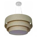 Ver imagem 3 de Lustre Pendente Triplo Cilíndrico Md-4148 Cúpulas Tecido 60x50x40cm Rustico Bege - Bivolt