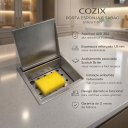 Ver imagem 3 de Porta Esponja Embutir em Aço Inox 304 Escovado Premium - Cozix