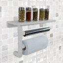 Ver imagem 4 de Suporte Parede Porta Papel Toalhas e Temperos Cozinha Estilo Industrial Branco Laca