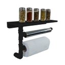 Ver imagem 2 de Suporte Parede Porta Papel Toalhas e Temperos Cozinha Estilo Industrial Preto Laca