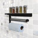 Ver imagem 5 de Suporte Parede Porta Papel Toalhas e Temperos Cozinha Estilo Industrial Preto Laca
