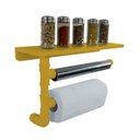 Ver imagem 2 de Suporte Parede Porta Papel Toalhas e Temperos Cozinha Estilo Industrial Amarelo Laca