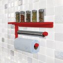 Ver imagem 5 de Suporte Parede Porta Papel Toalhas Temperos Cozinha Estilo Industrial Vermelho Laca