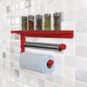 Suporte Parede Porta Papel Toalhas Temperos Cozinha Estilo Industrial Vermelho Laca - 5