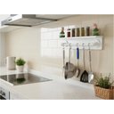 Ver imagem 2 de Prateleira Temperos Utensílios e Panelas Cozinha Estilo Industrial Branco Laca