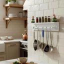 Ver imagem 1 de Prateleira Temperos Utensílios e Panelas Cozinha Estilo Industrial Branco Laca