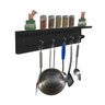 Prateleira Temperos Utensílios e Panelas Cozinha Estilo Industrial Preto Laca - 4