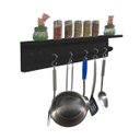 Ver imagem 4 de Prateleira Temperos Utensílios e Panelas Cozinha Estilo Industrial Preto Laca