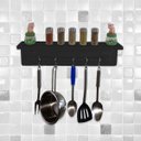 Ver imagem 3 de Prateleira Temperos Utensílios e Panelas Cozinha Estilo Industrial Preto Laca