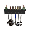 Ver imagem 2 de Prateleira Temperos Utensílios e Panelas Cozinha Estilo Industrial Preto Laca
