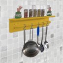 Ver imagem 7 de Prateleira Temperos Utensílios e Panelas Cozinha Estilo Industrial Amarelo Laca