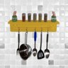Prateleira Temperos Utensílios e Panelas Cozinha Estilo Industrial Amarelo Laca - 6
