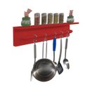 Ver imagem 5 de Prateleira Temperos Utensílios e Panelas Cozinha Estilo Industrial Vermelho Laca