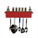 Ver imagem 4 de Prateleira Temperos Utensílios e Panelas Cozinha Estilo Industrial Vermelho Laca