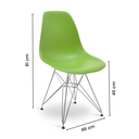 Ver imagem 4 de Kit 2 Cadeiras Eames Eiffel Jantar Verde Musgo Ferro Cromado
