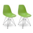 Ver imagem 1 de Kit 2 Cadeiras Eames Eiffel Jantar Verde Musgo Ferro Cromado