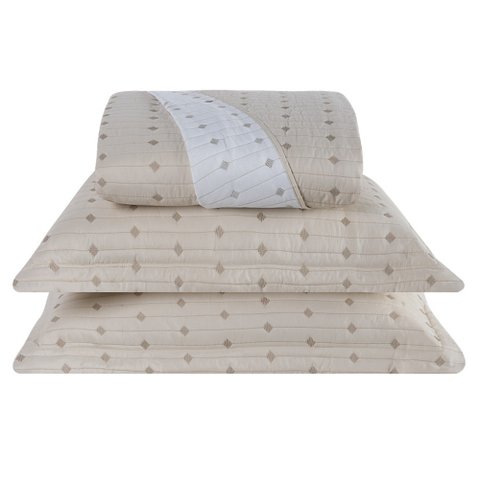 Cobre Leito King Decor Bordado 200 Fios 3 Peças - Avela To Decorando