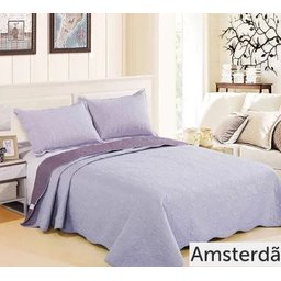 Kit Cobre Leito Colcha Casal Patchwork Ultrasonic 3 Peças - Amsterdã - 1 Kit Cobre Leito Colcha Casal Patchwork Ultrasonic 3 Peças - Amsterdã - 1