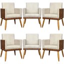 Ver imagem 1 de Kit 6 Poltronas Decorativas para Escritório Lis Corino e Suede Cores Pé 30cm
