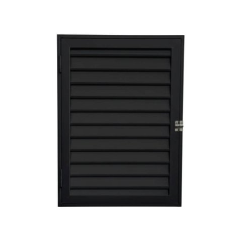Portinhola Veneziana Alumínio 60x80cm Abertura Esquerda Kazan Preto