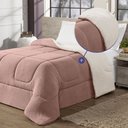 Ver imagem 2 de Coberdrom Cobertor Solteiro 1 Peça Maya Manta Soft e Sherpa de Carneiro 100% Poliéster:rosê