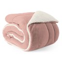 Ver imagem 1 de Coberdrom Cobertor Solteiro 1 Peça Maya Manta Soft e Sherpa de Carneiro 100% Poliéster:rosê