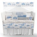 Ver imagem 2 de Kit Berço Enxoval de Bebê Carrinhos Azul Menino