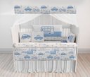 Ver imagem 1 de Kit Berço Enxoval de Bebê Carrinhos Azul Menino