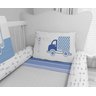 Kit Berço Enxoval de Bebê Carrinhos Azul Menino - 4